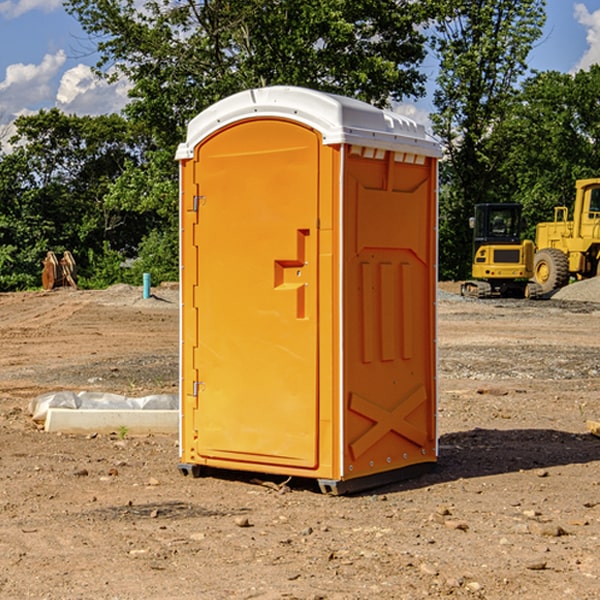 how often are the portable restrooms cleaned and serviced during a rental period in Headrick